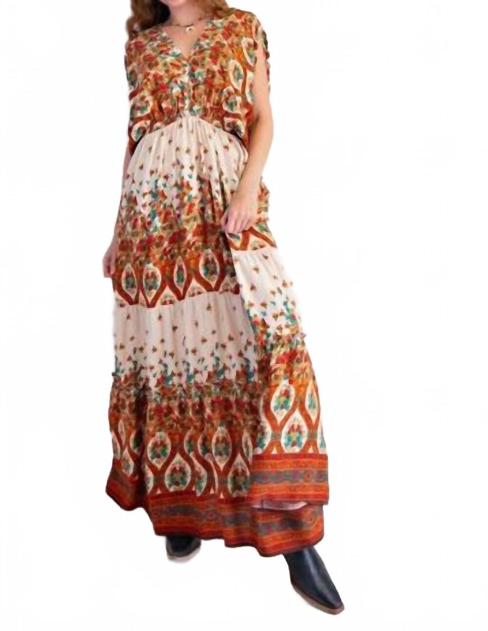 NEW EASEL challis maxi dress in multi